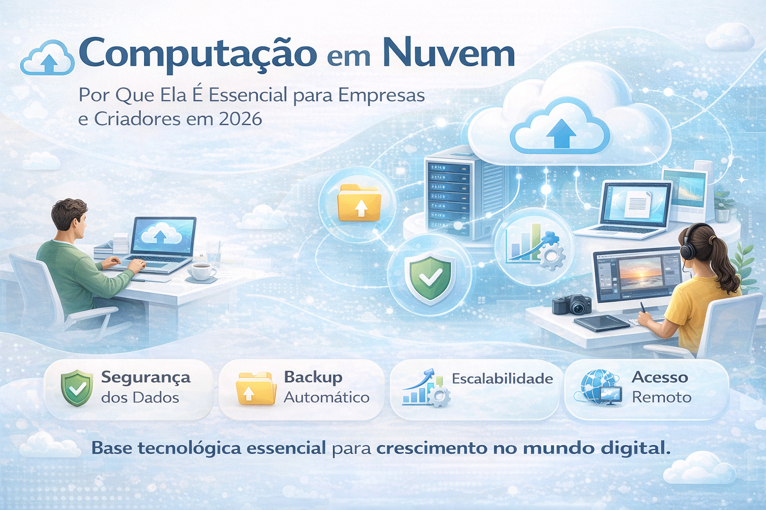 Computação em Nuvem: Por Que Ela É Essencial para Empresas e Criadores em 2026